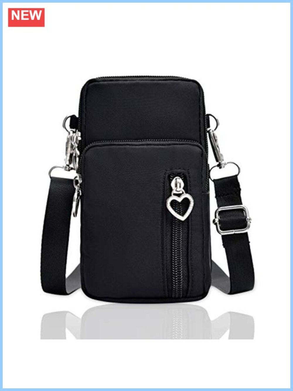 Lightweight Water Resistant Nylon Small Crossbody Phone Purse Travel Pouch